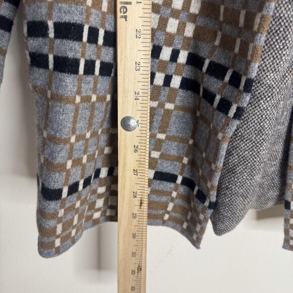 Field Flower Coat Womens XS S Brown Gray Plaid 100% Wool Hooded Jacket Pockets - Picture 9 of 13